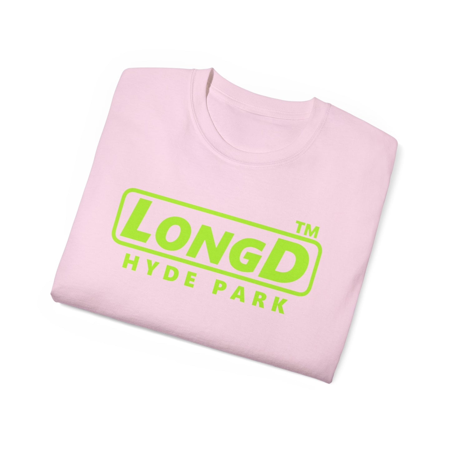 LongD® positive lime green Hyde Park Logo Cotton Tee