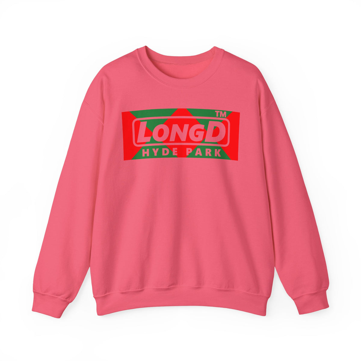 LongD Hyde Park negative big argyle logo (Xmas colors) crewneck sweatshirt