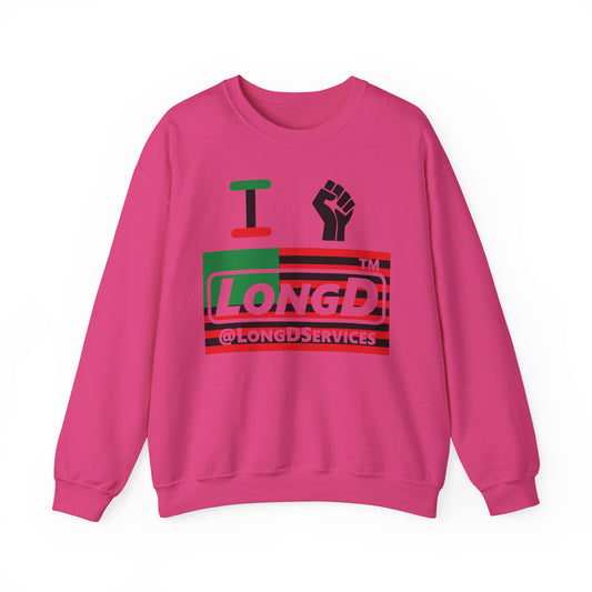 I fist LongD negative flag front-back tag logo crewneck sweatshirt