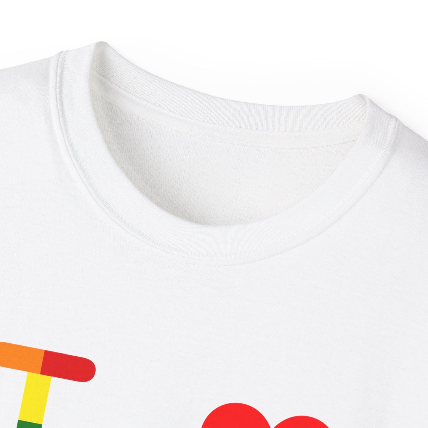 I Luv LongD® Logo Cotton Tee Pride rainbow positive top negative bottom text