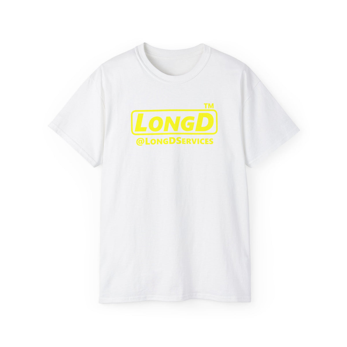 LongD Tag positive alternate basic Yellow (FFFF00) logo cotton tee