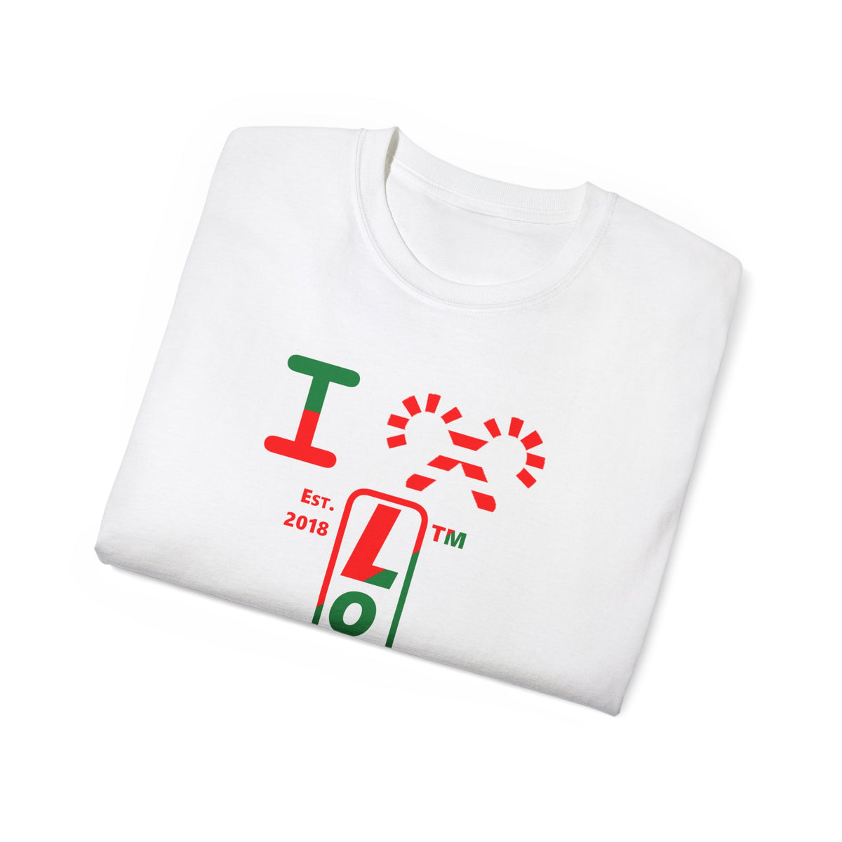 I candy cane LongD Hyde Park positive upright pixel-weighted 4-striped logo cotton tee