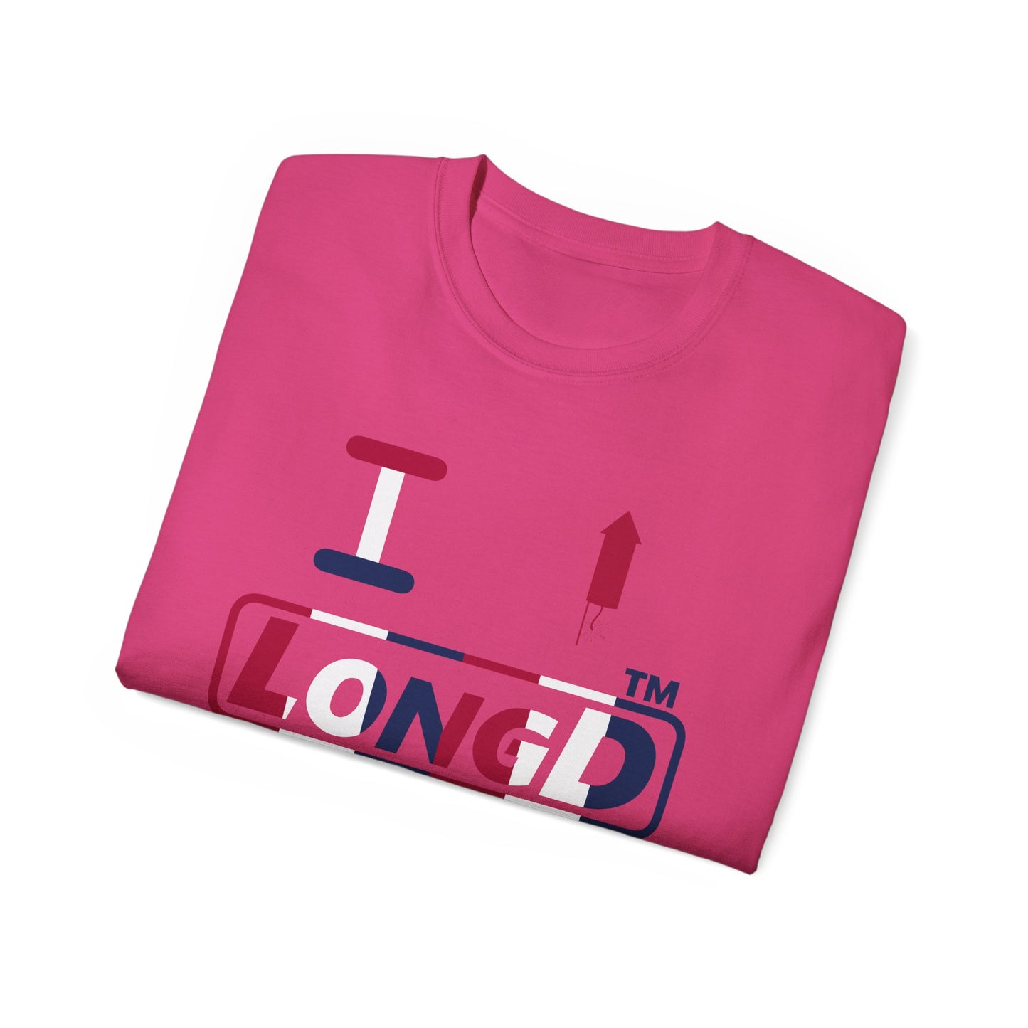 I firecracker LongD positive vertical 6-striped Chicago logo cotton tee