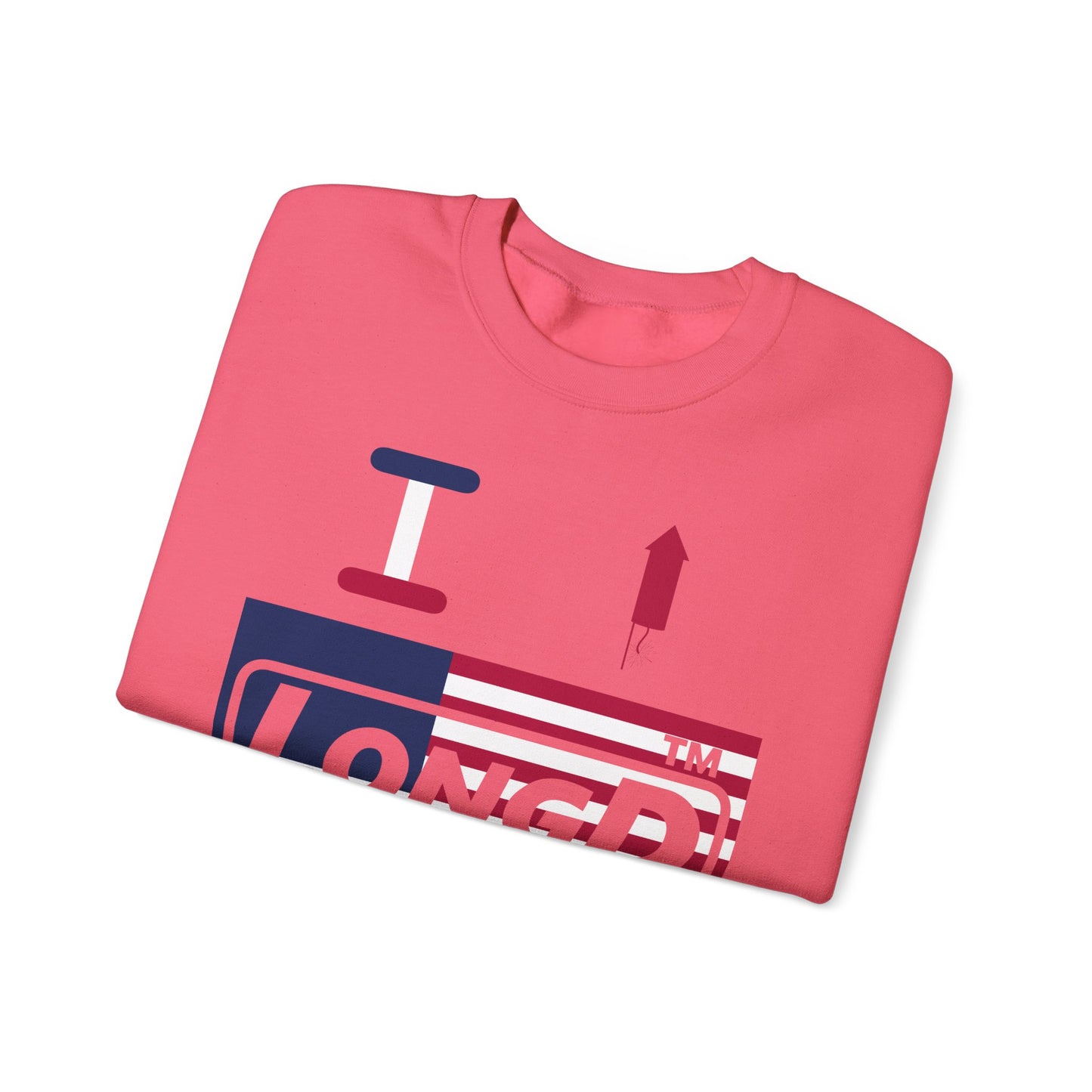 I firecracker LongD negative flag Hyde Park logo crewneck sweatshirt