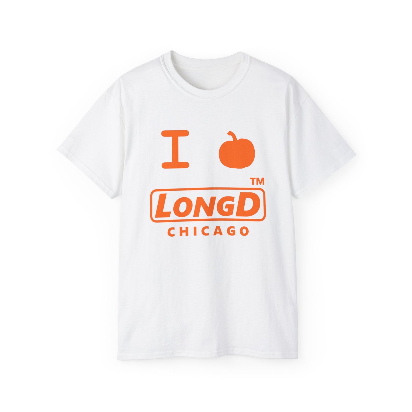 I Pumpkin LongD® Logo Cotton Tee positive orange basic Chicago logo