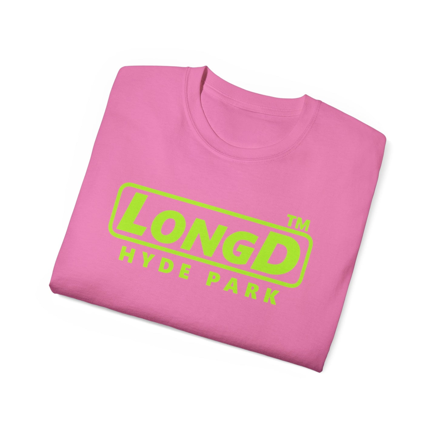 LongD® positive lime green Hyde Park Logo Cotton Tee
