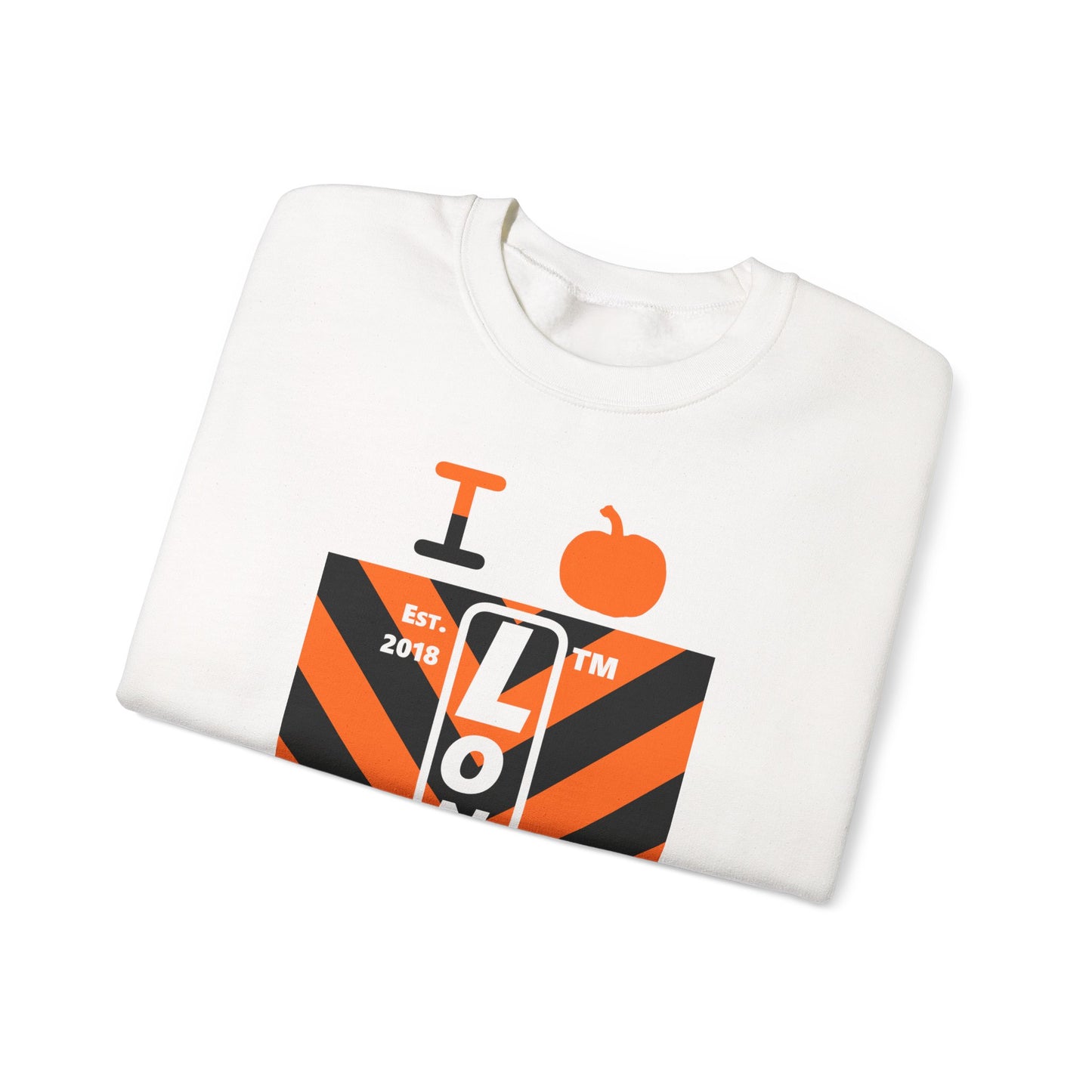 I pumpkin LongD Chicago negative upright downward chevron 4-print logo crewneck sweatshirt