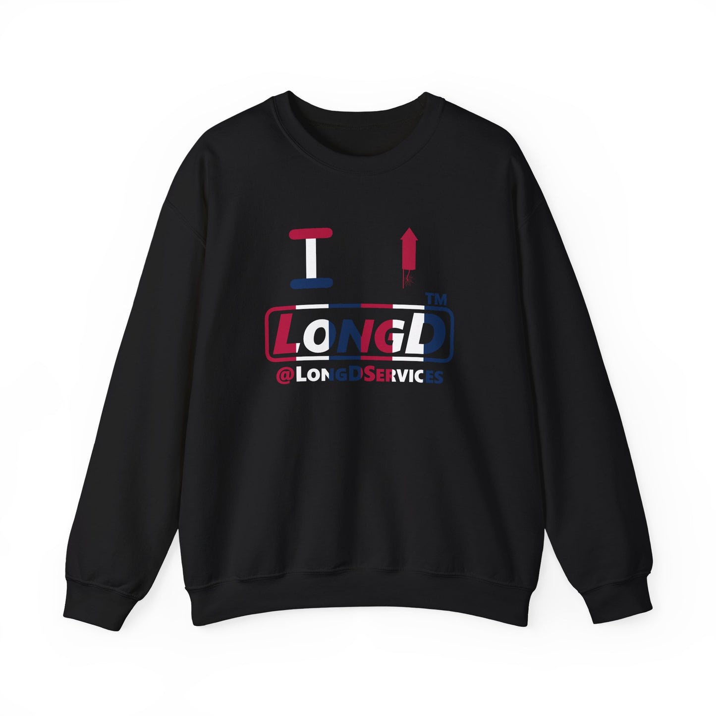 I firecracker LongD positive vertical 6-striped tag logo crewneck sweatshirt