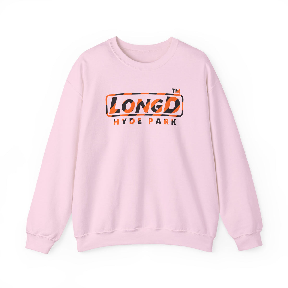 LongD Hyde Park positive 12-striped logo (Halloween colors) crewneck sweatshirt