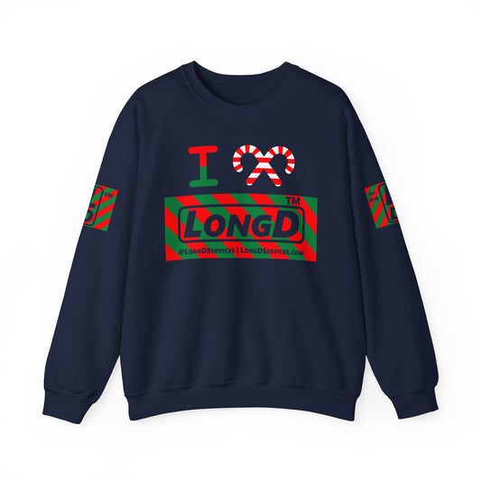 I candy cane LongD Tag-domain negative 12-striped 4-print logo crewneck sweatshirt