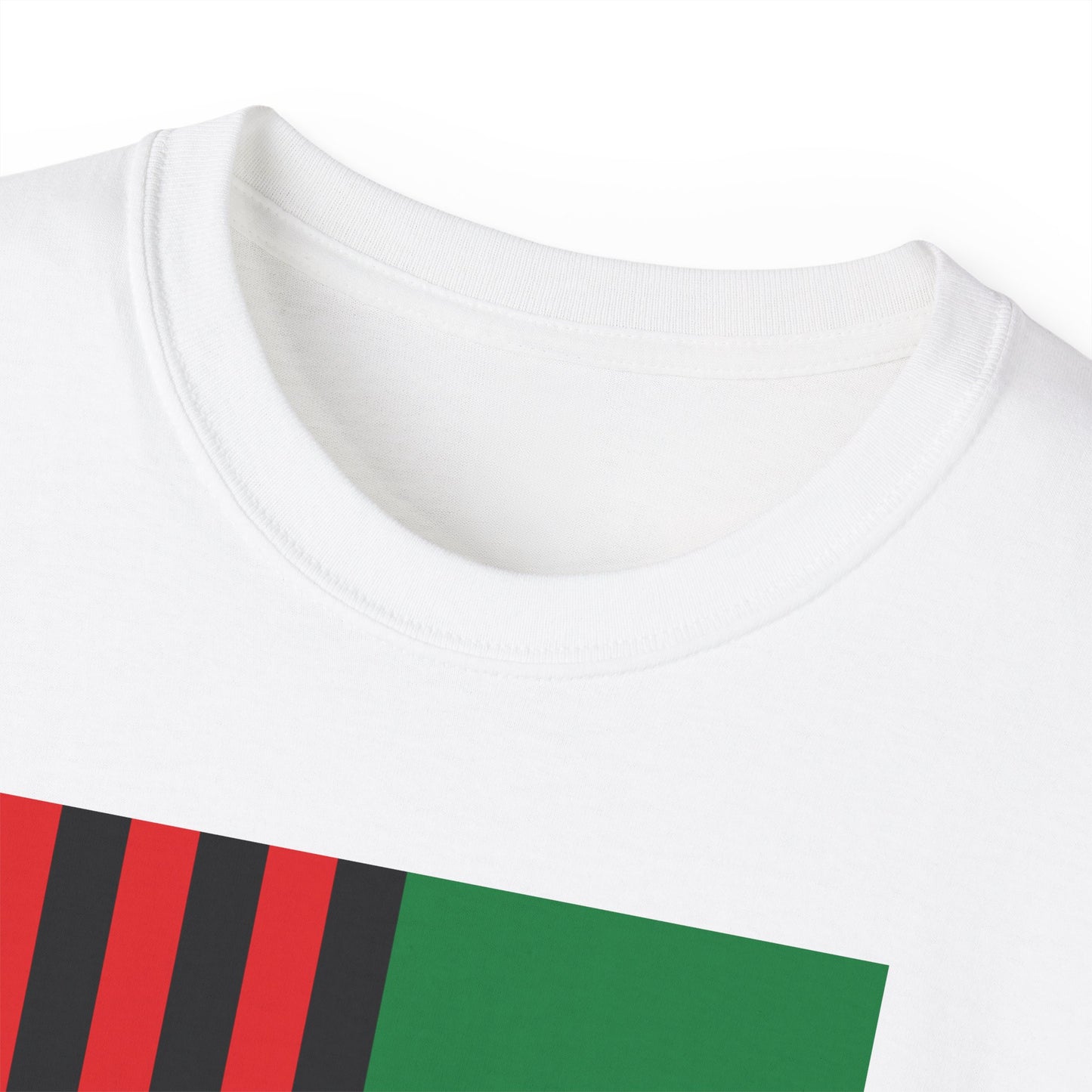 LongD® Logo Cotton Tee Juneteenth vertical African-American flag negative text