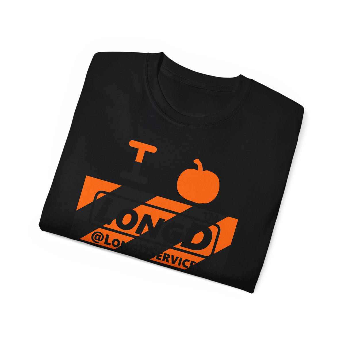 I pumpkin LongD Tag negative diagonal 6-striped logo cotton tee