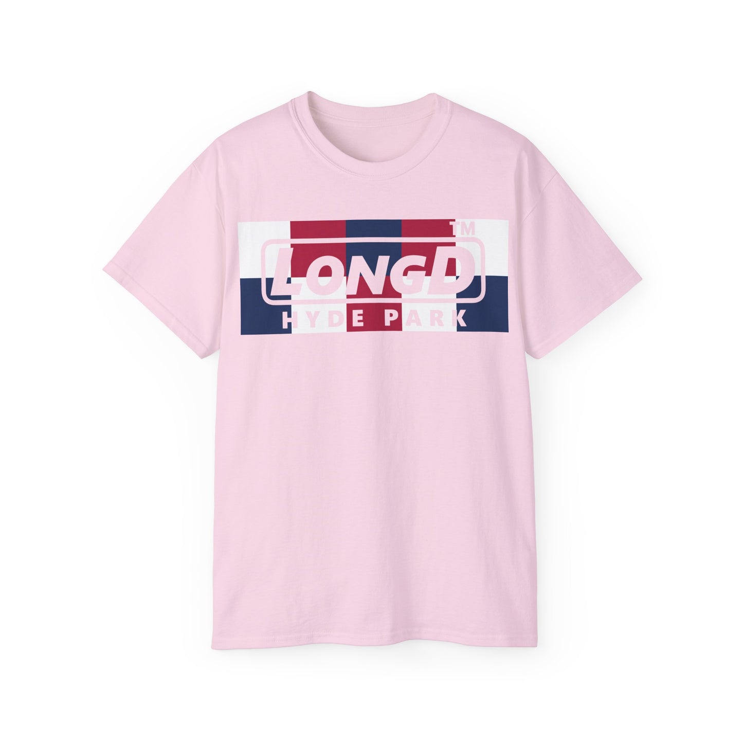 LongD negative 2x5 Hyde Park logo cotton tee (patriotic colors)