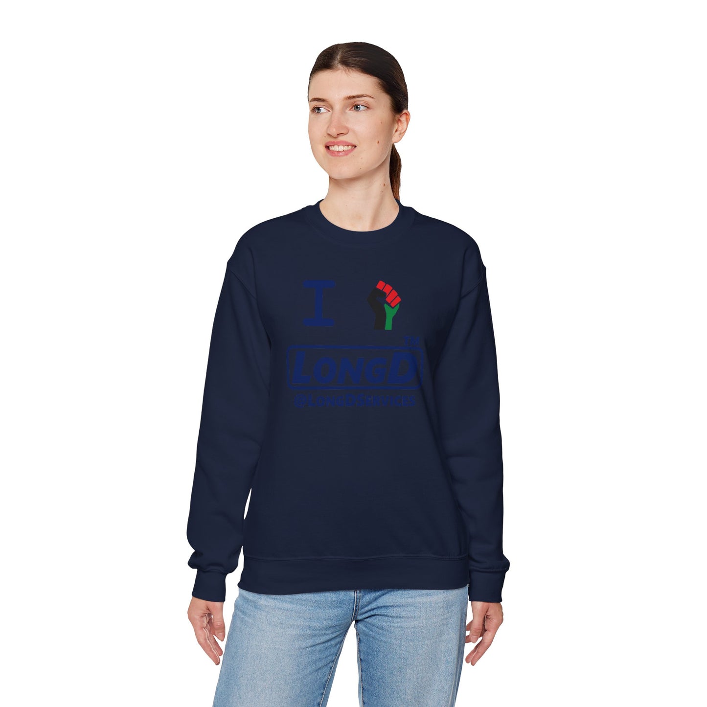 I fist LongD official basic tag logo crewneck sweatshirt