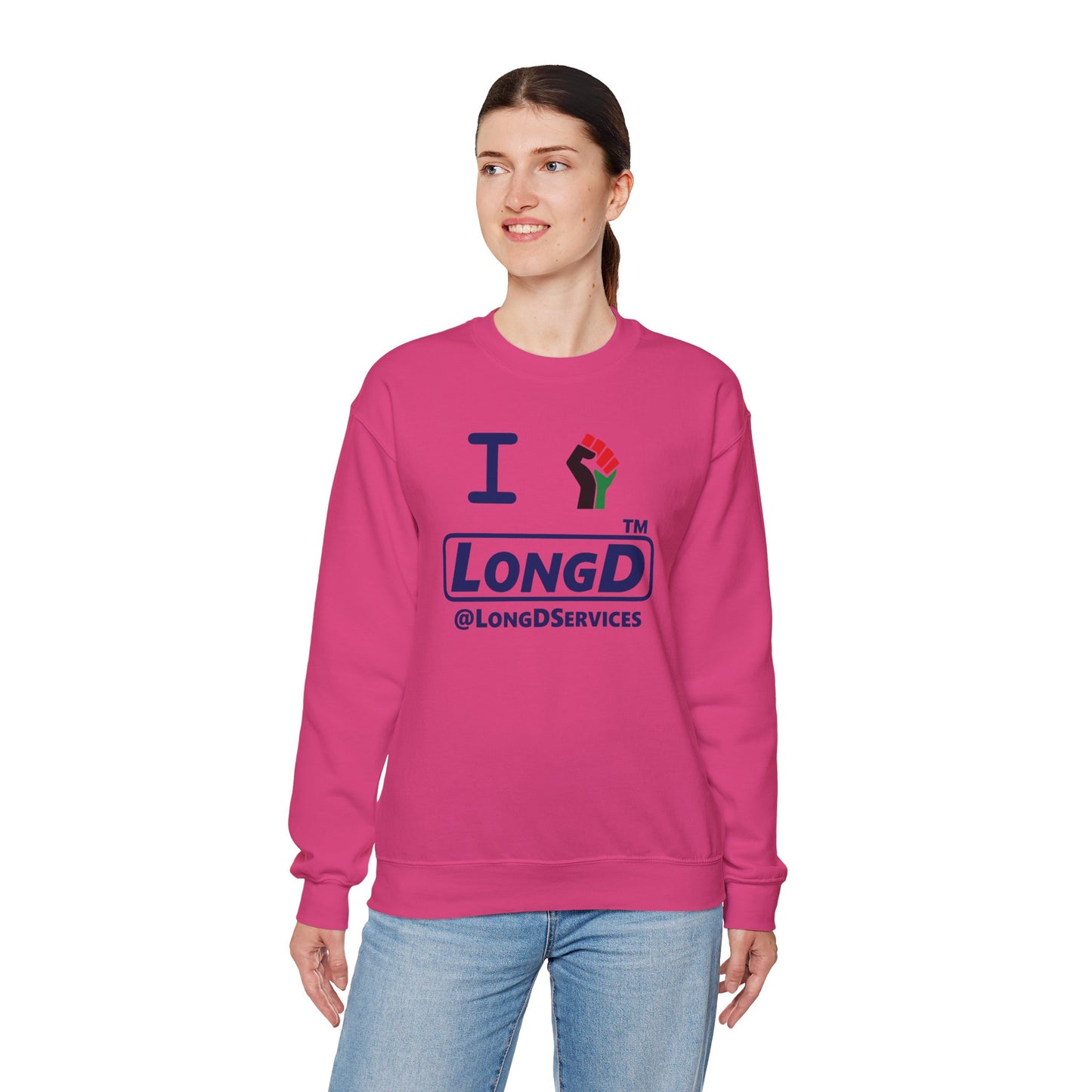 I fist LongD official basic tag logo crewneck sweatshirt