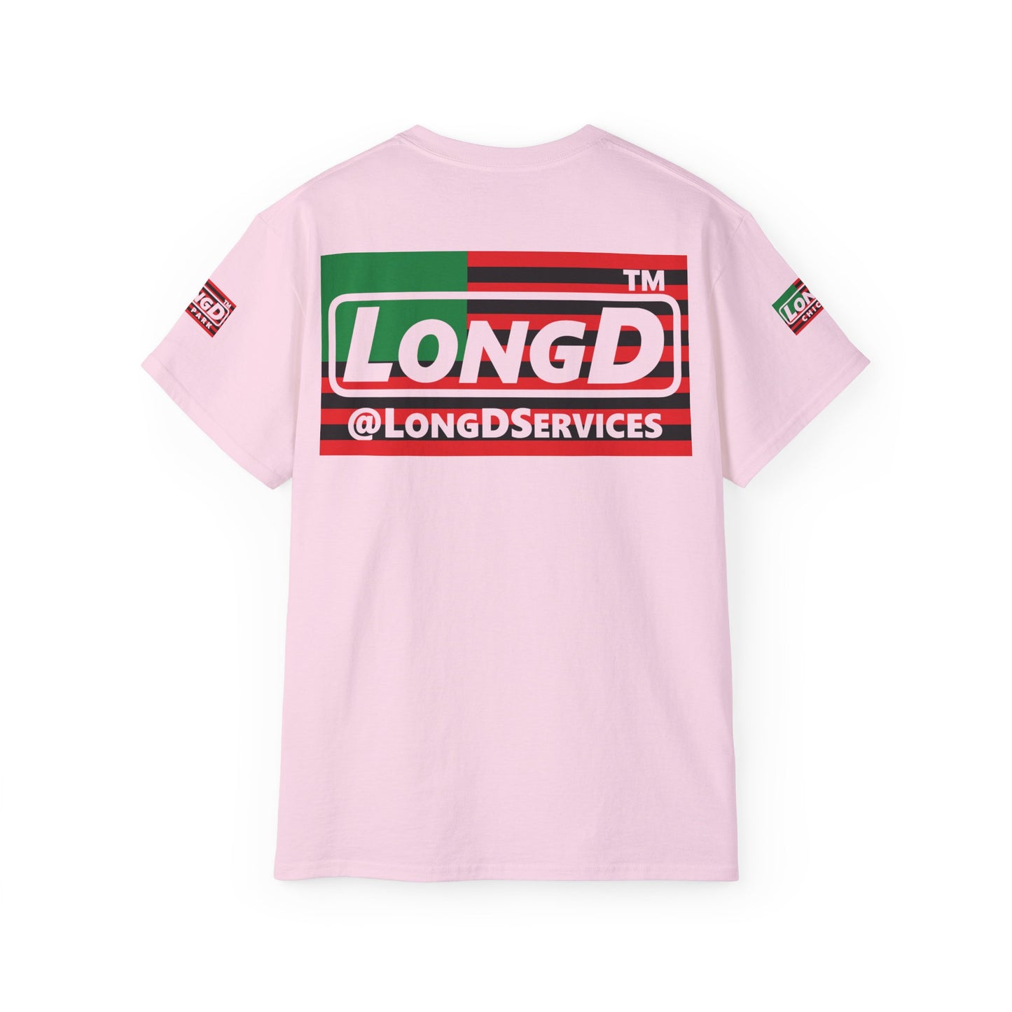 I fist LongD negative flag Hyde Park logo 4-print cotton tee