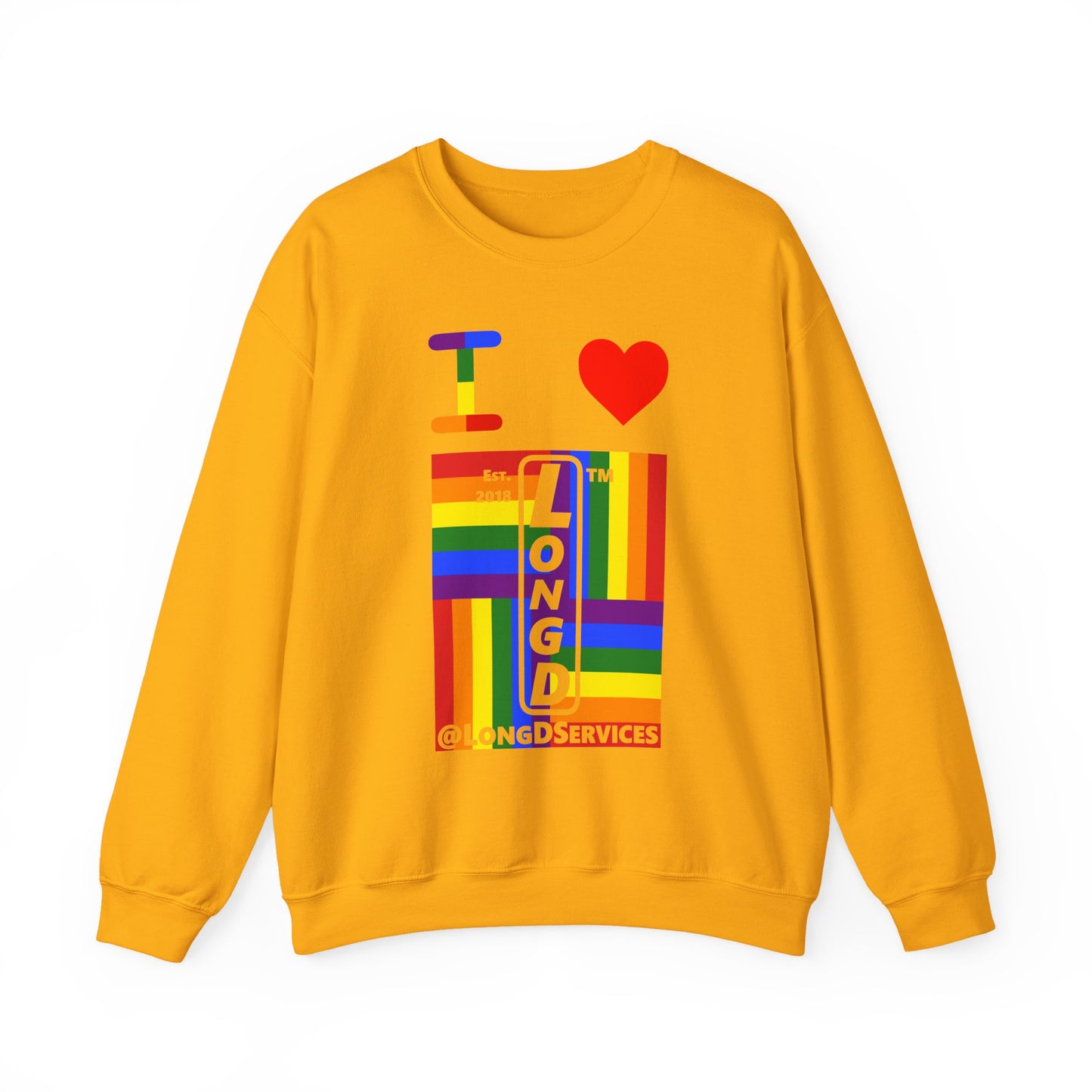 I Luv LongD negative windmill tag upright logo crewneck sweatshirt
