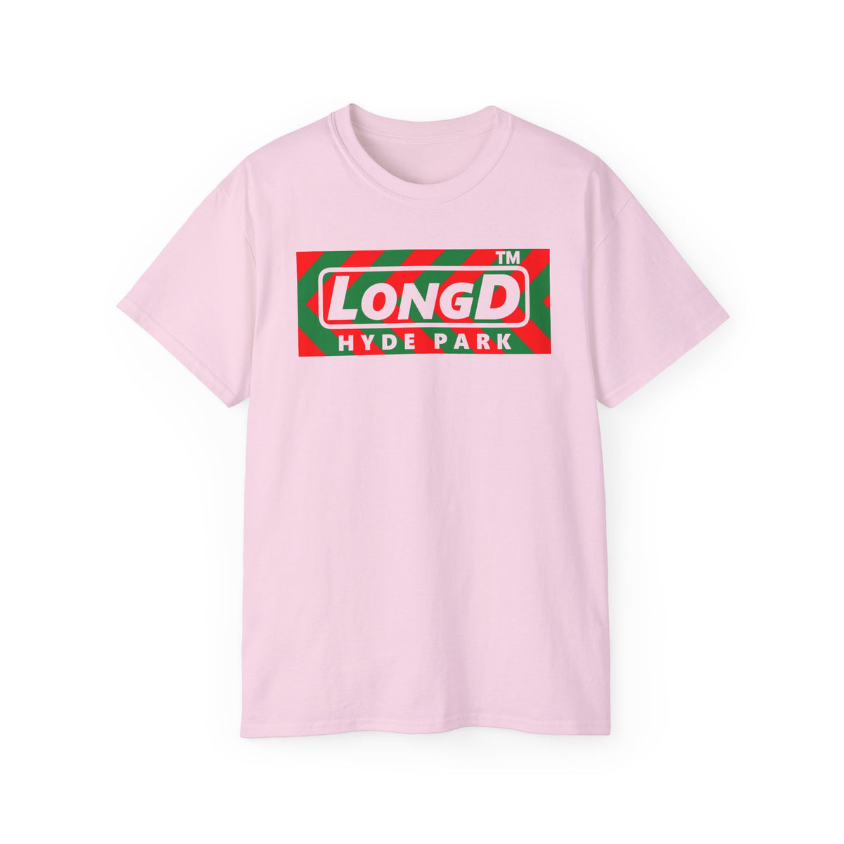LongD Hyde Park negative leftward chevron logo (Xmas colors) cotton tee