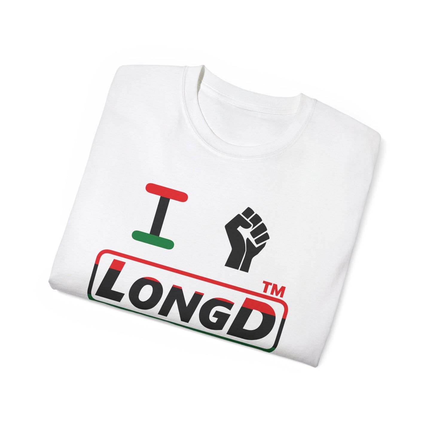 I fist LongD positive horizontal 3-striped Chicago logo cotton tee