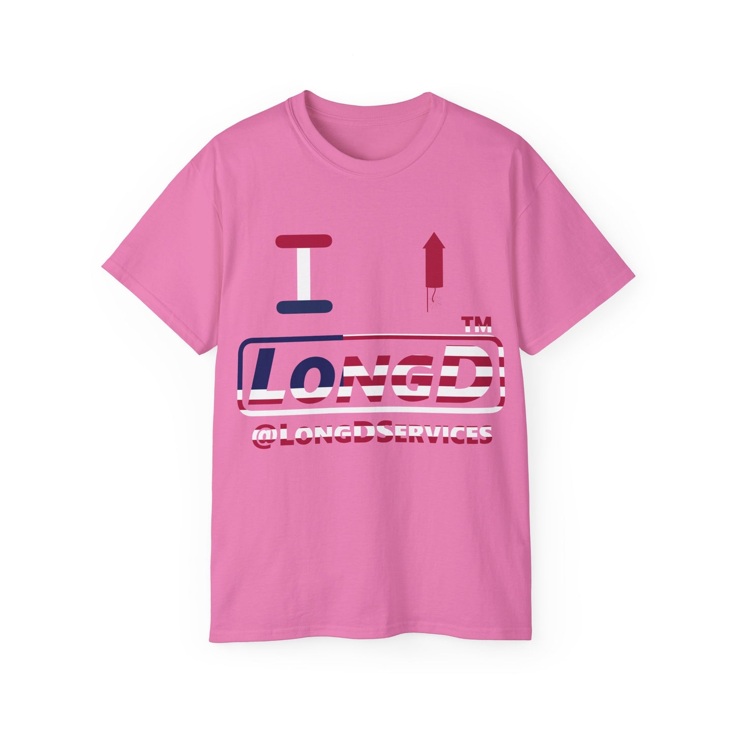 I firecracker LongD positive flag tag logo cotton tee