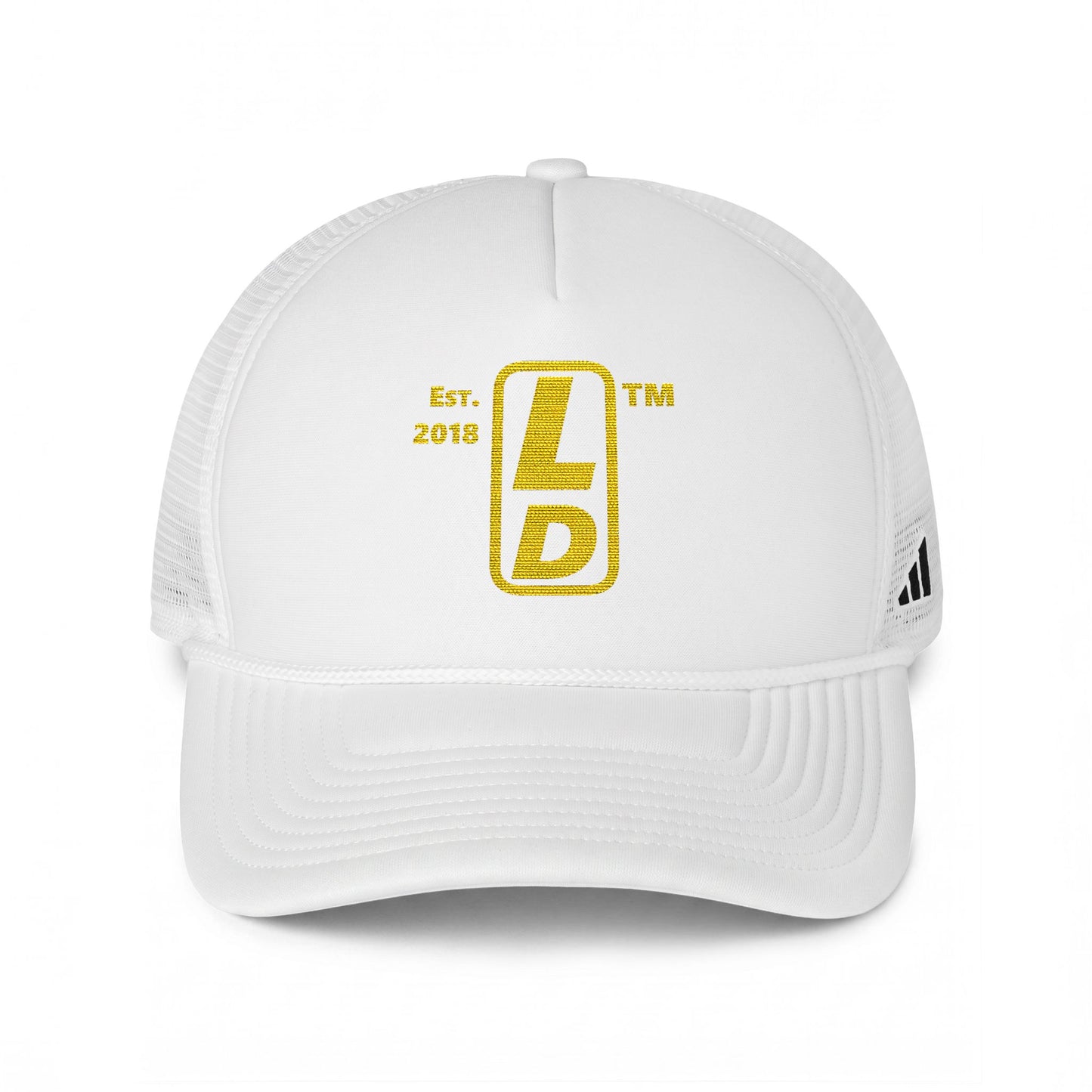 adidas reverse official basic upright initials logo trucker cap
