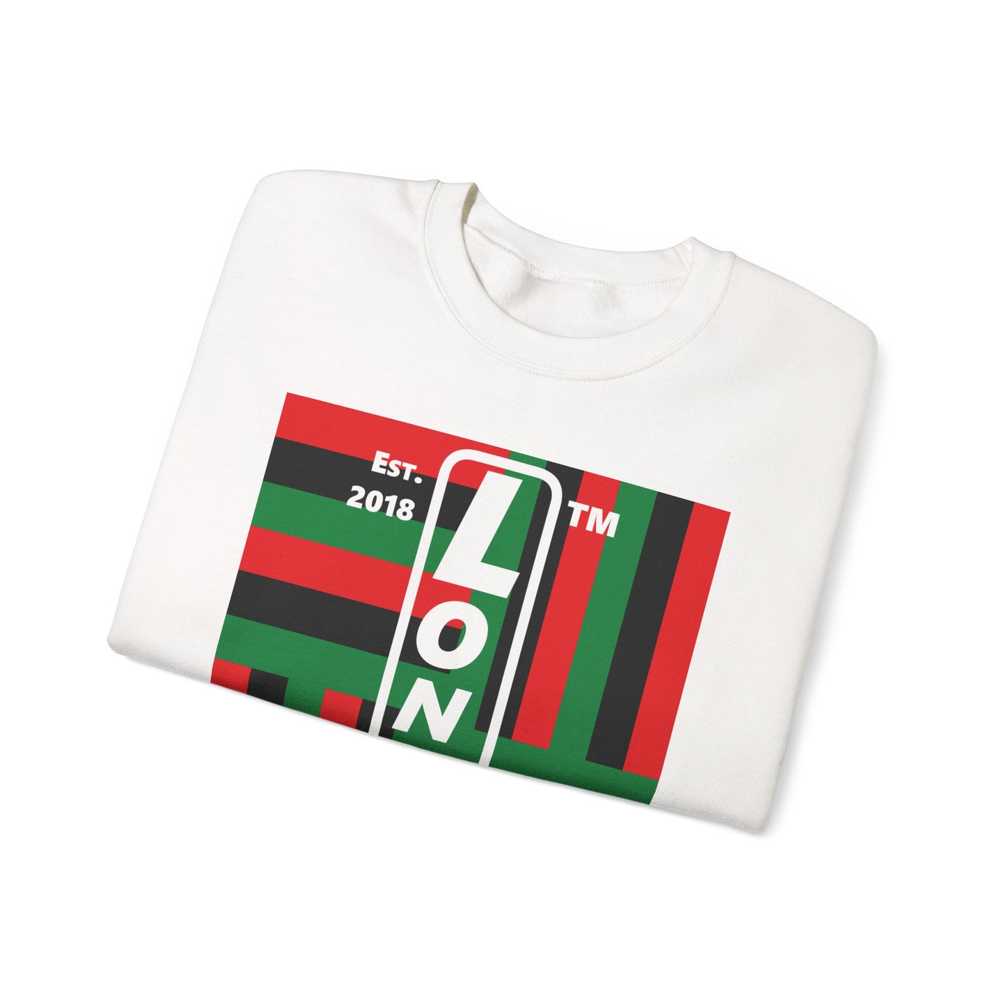 LongD negative windmill Chicago upright logo crewneck sweatshirt (Juneteenth colors)