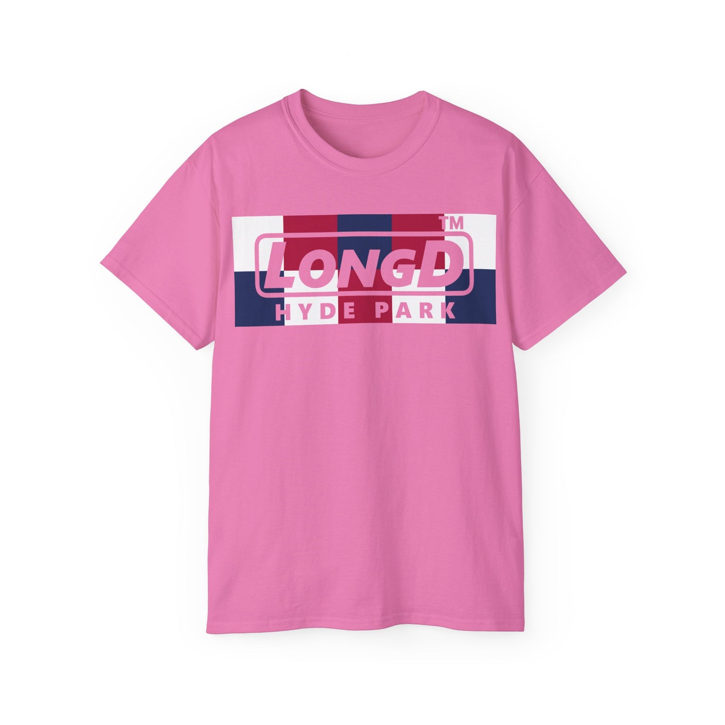 LongD negative 2x5 Hyde Park logo cotton tee (patriotic colors)