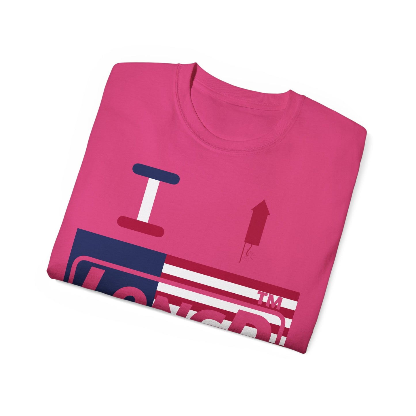 I firecracker LongD negative flag 4-print tag logo cotton tee