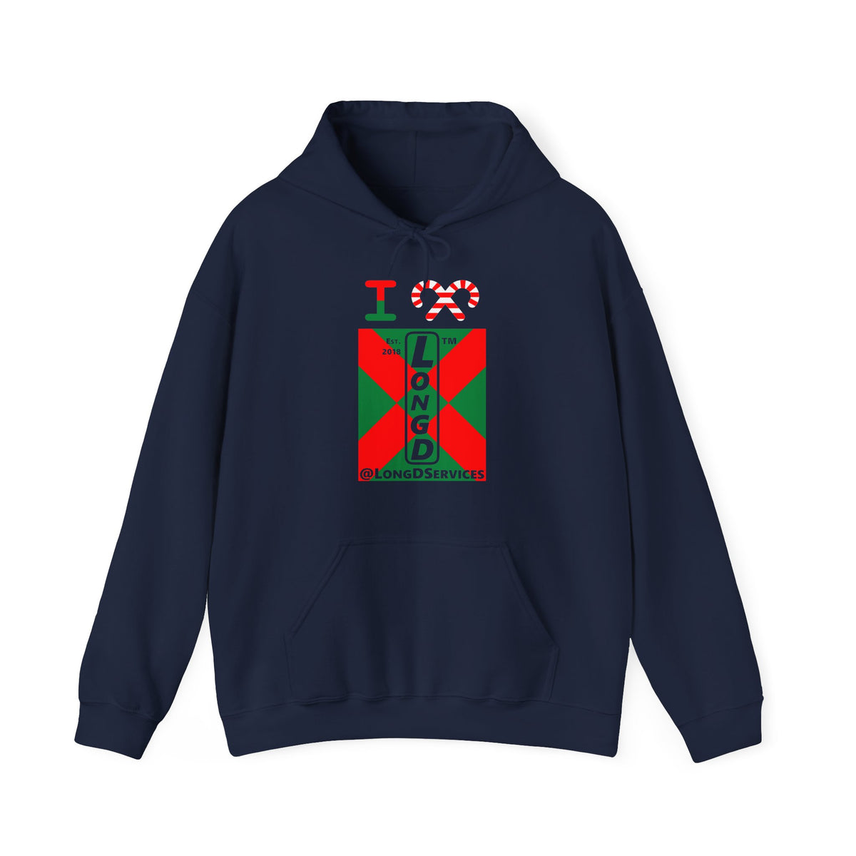 I candy cane LongD Tag negative upright argyle x logo hoodie