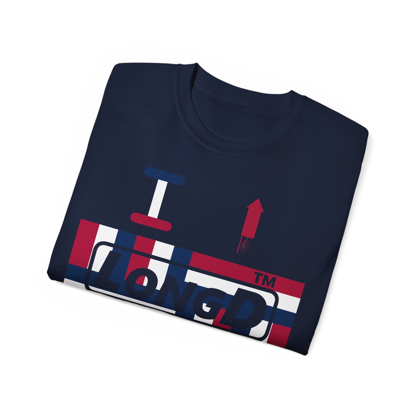 I firecracker LongD negative modified windmill tag logo cotton tee
