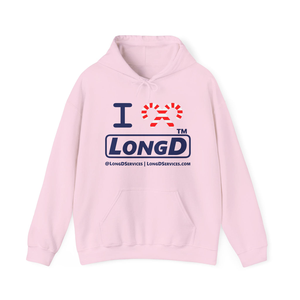 I candy cane LongD Tag-domain positive official basic navy front-back logo hoodie