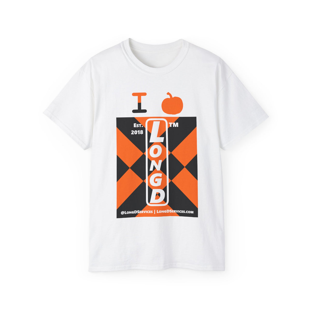 I pumpkin LongD Tag-domain negative upright mixed argyle logo cotton tee