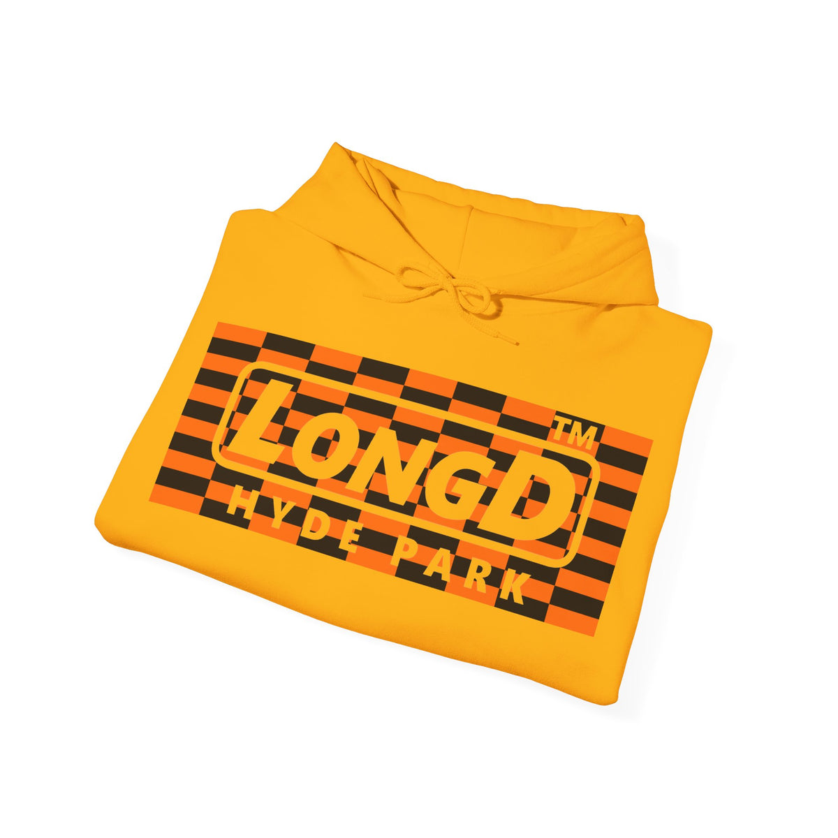 LongD Hyde Park negative tiled logo (Halloween colors) hoodie