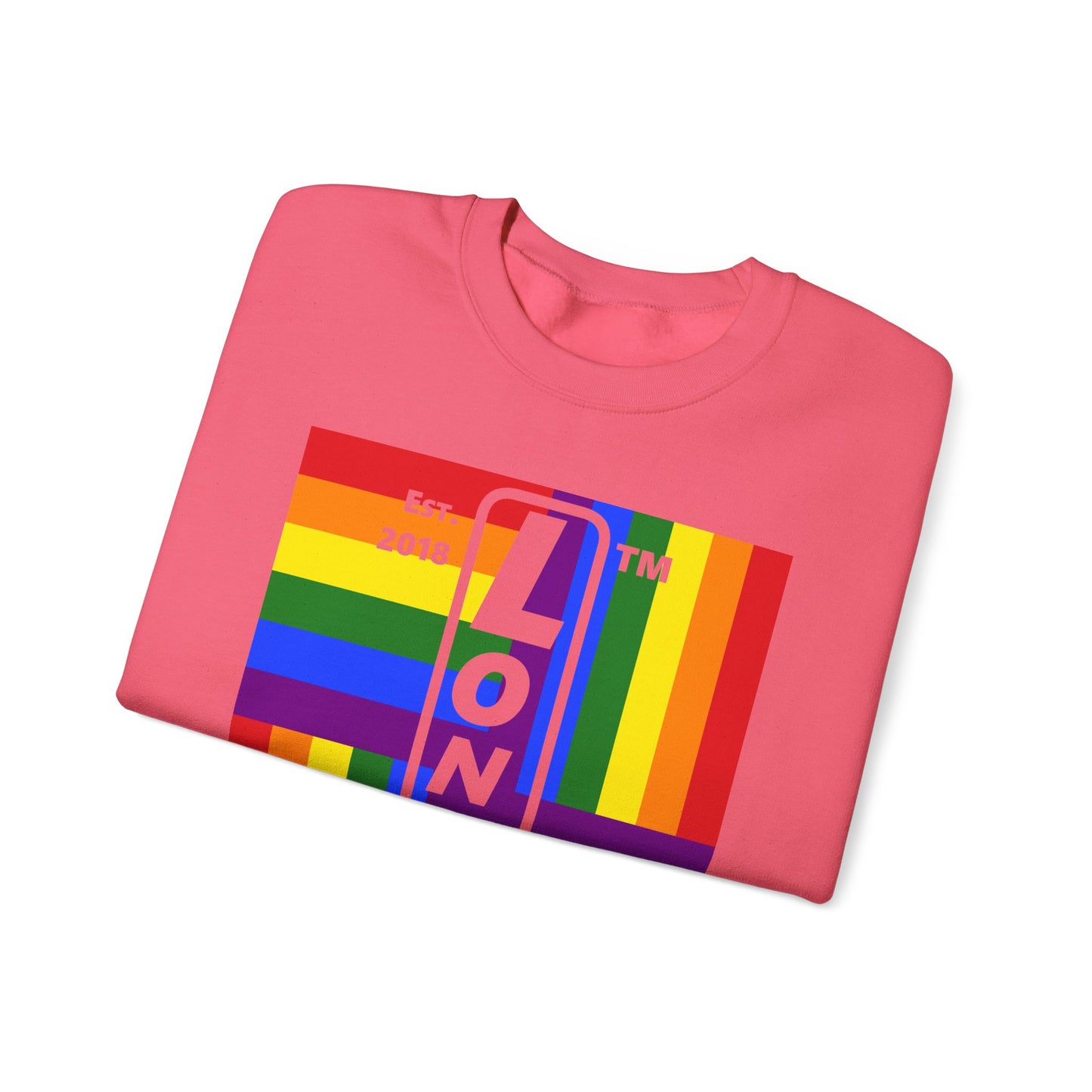 LongD negative windmill Chicago upright logo crewneck sweatshirt (Pride colors)