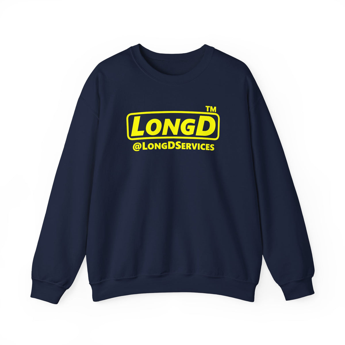LongD Tag positive alternate basic Yellow (FFFF00) logo crewneck sweatshirt
