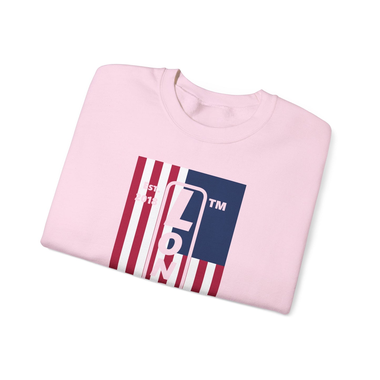 LongD negative flag Chicago logo crewneck sweatshirt (patriotic colors)
