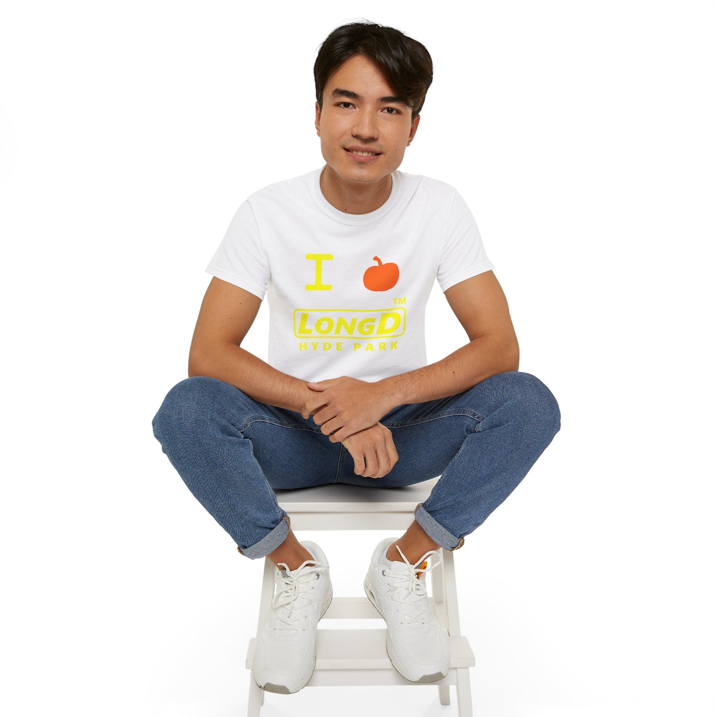 I Pumpkin LongD® Logo Cotton Tee positive yellow basic Hyde Park logo