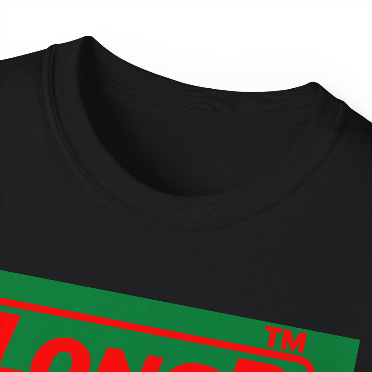 LongD Hyde Park logo positive red on negative green (Xmas colors) cotton tee
