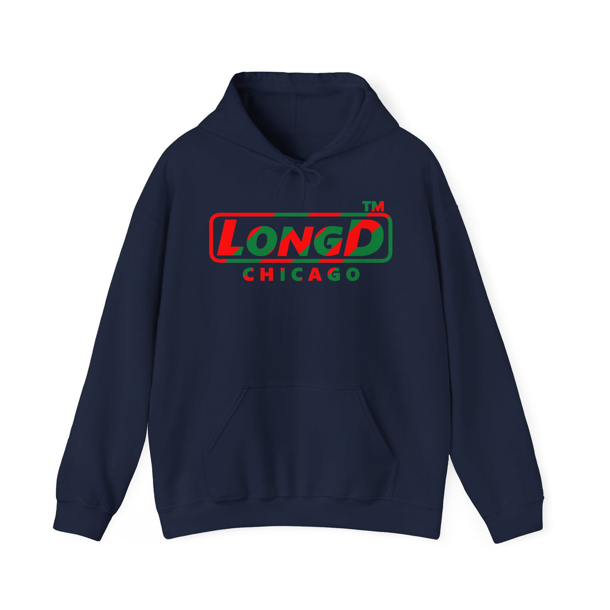 LongD Chicago positive pixel-weighted 6-striped logo (Xmas colors) hoodie