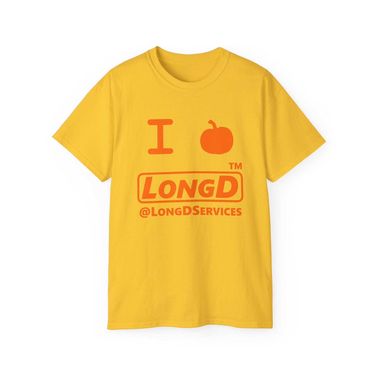 I Pumpkin LongD® Logo Cotton Tee positive orange basic tag logo