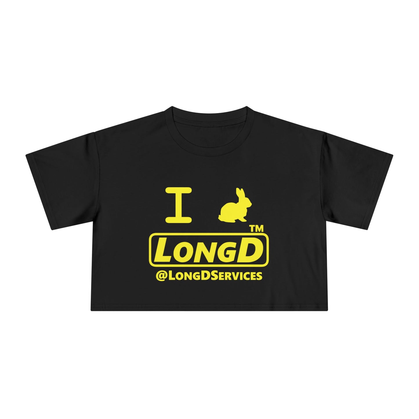 I Bunny LongD positive yellow Tag Logo Crop Tee