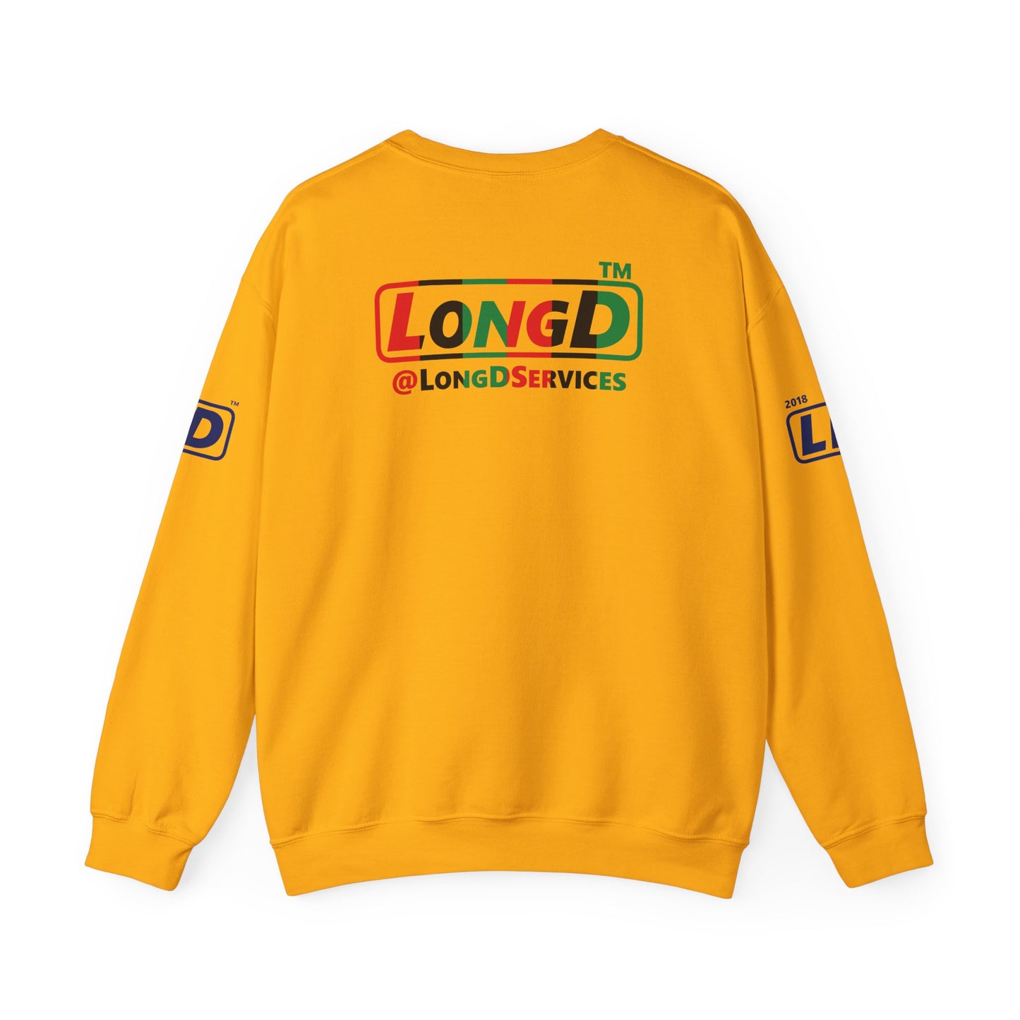 I fist LongD positive vertical 6-striped 4-print tag logo crewneck sweatshirt