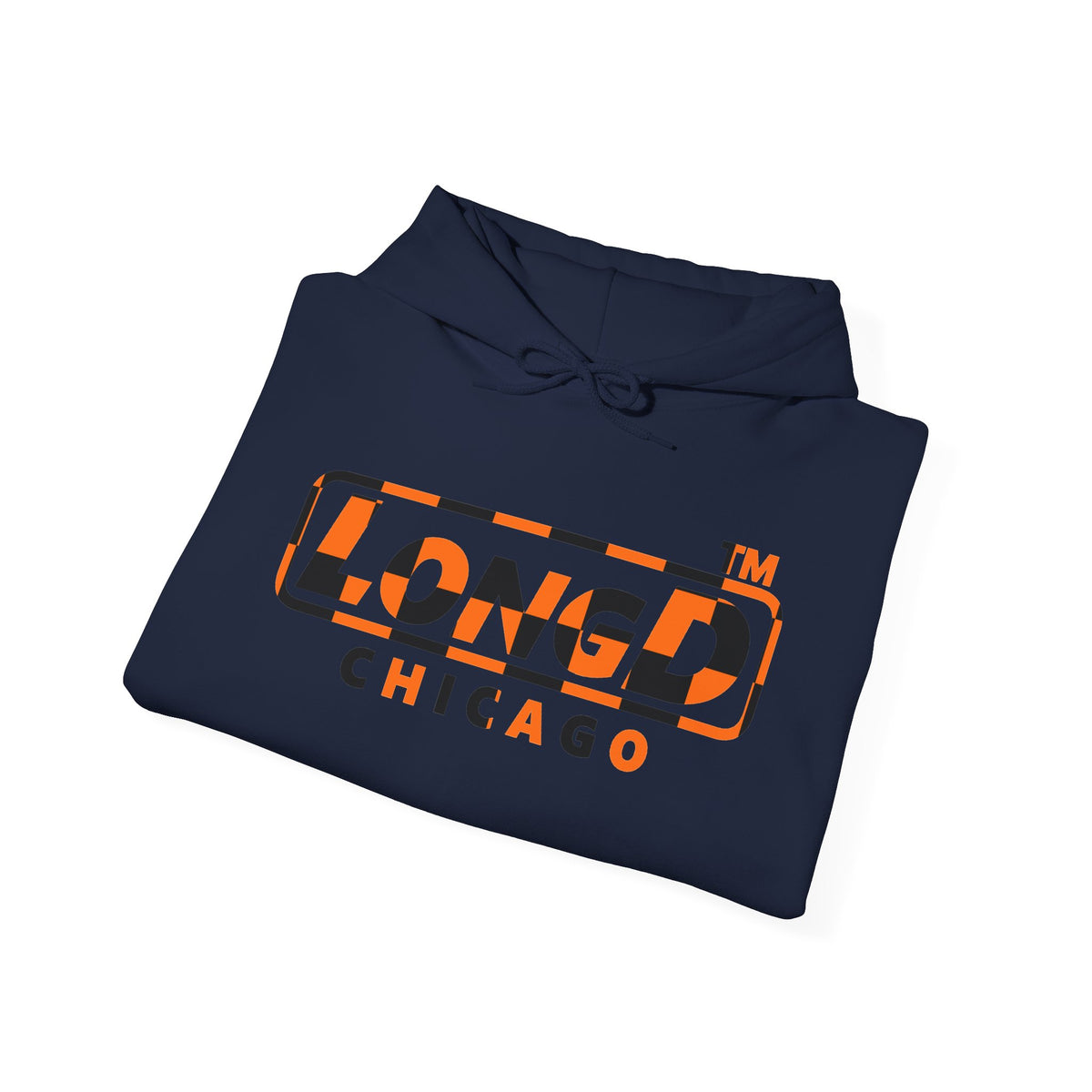 LongD Chicago positive checkered logo (Halloween colors) hoodie