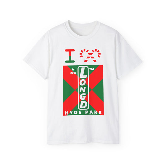 I candy cane LongD Hyde Park negative upright argyle x logo cotton tee