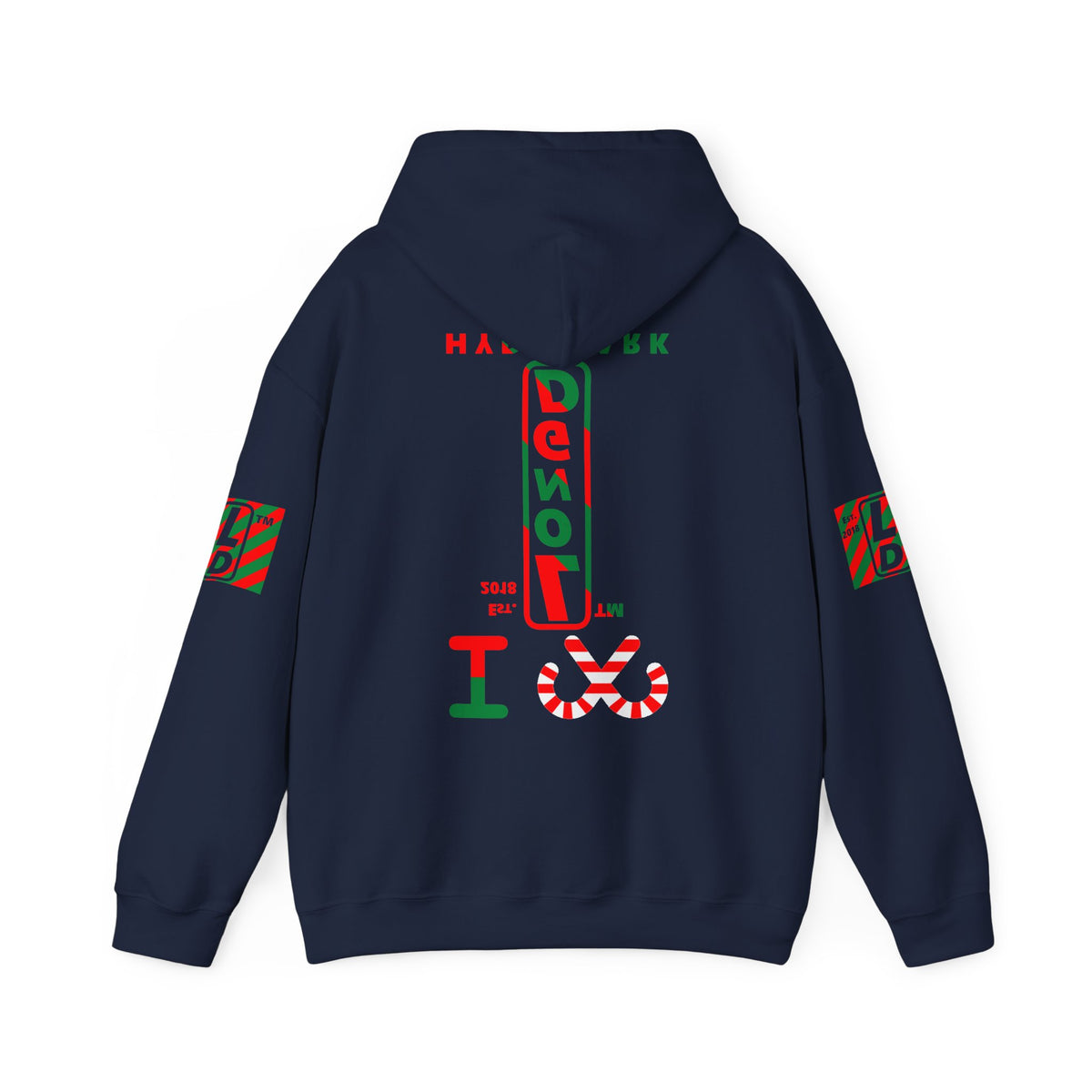 I candy cane LongD Hyde Park positive upright pixel-weighted 4-striped 4-print logo hoodie