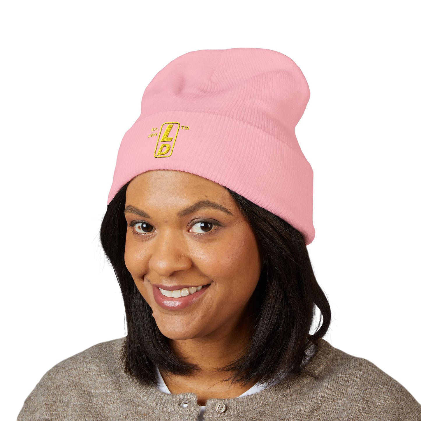 Embroidered Classic Cuffed Beanie reverse official basic logo upright initials