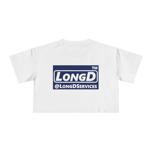 LongD Logo (tag only negative official) Women's Crop Tee