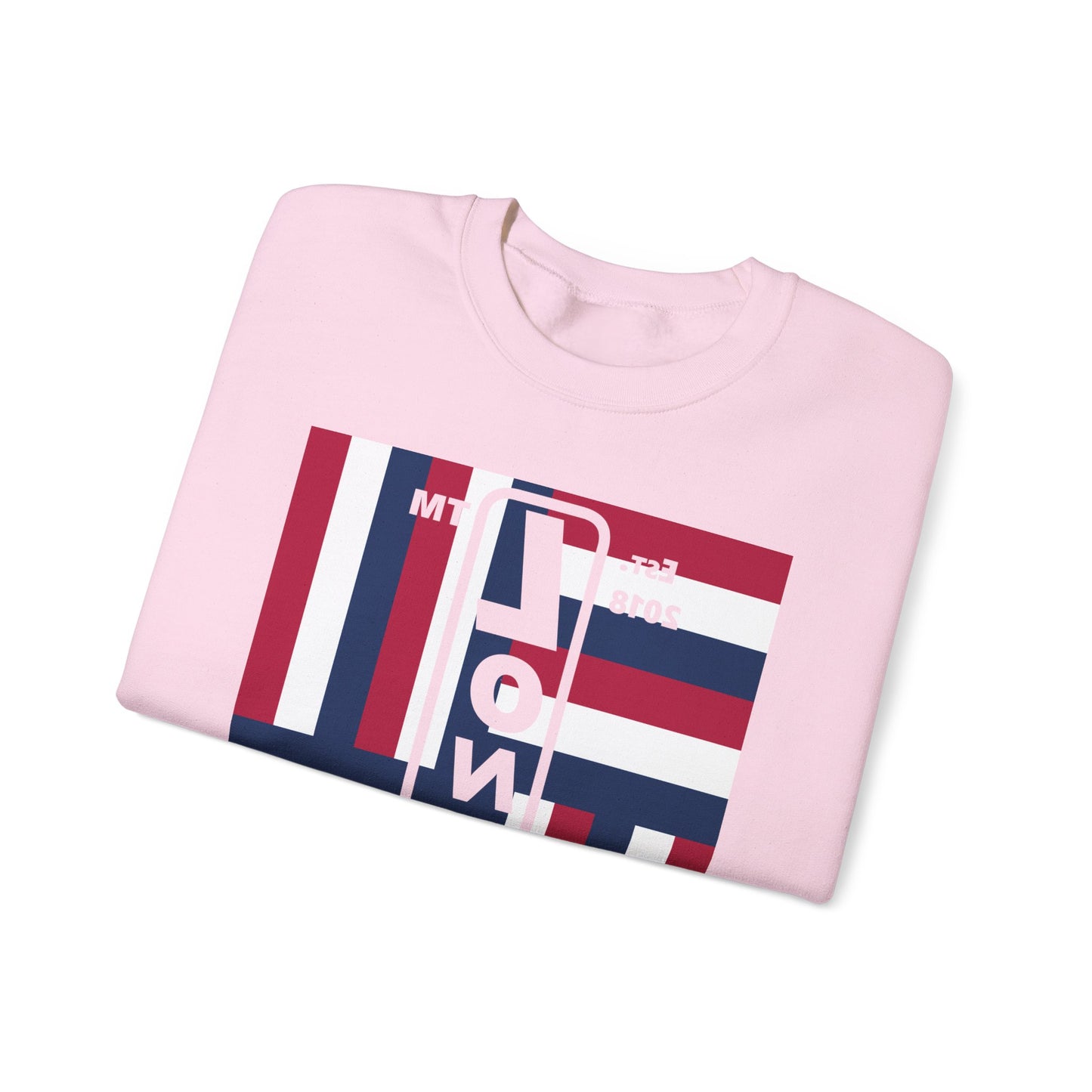 LongD negative rotated windmill Hyde Park front-back upright logo crewneck sweatshirt (patriotic colors)