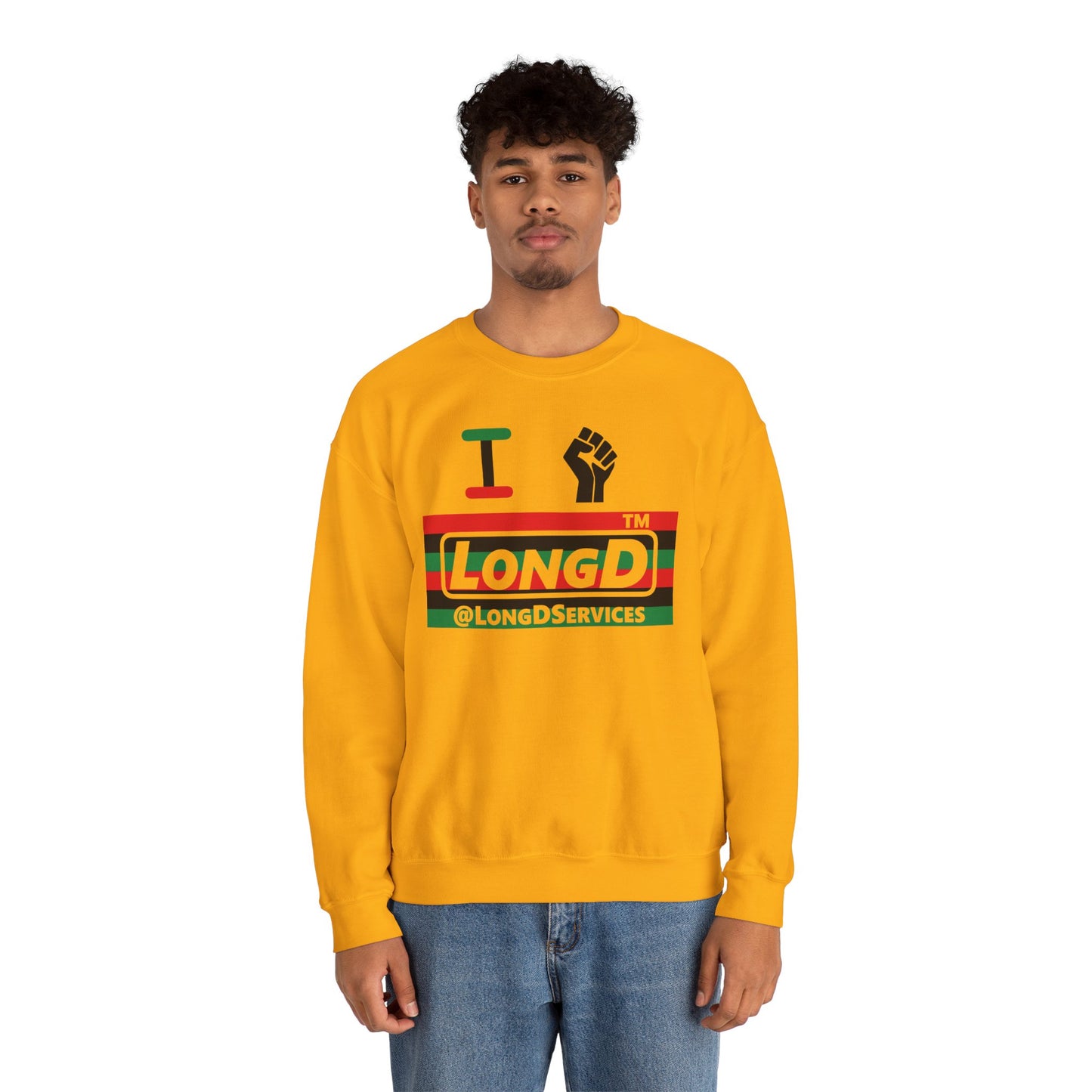 I fist LongD negative horizontal 6-striped tag logo crewneck sweatshirt