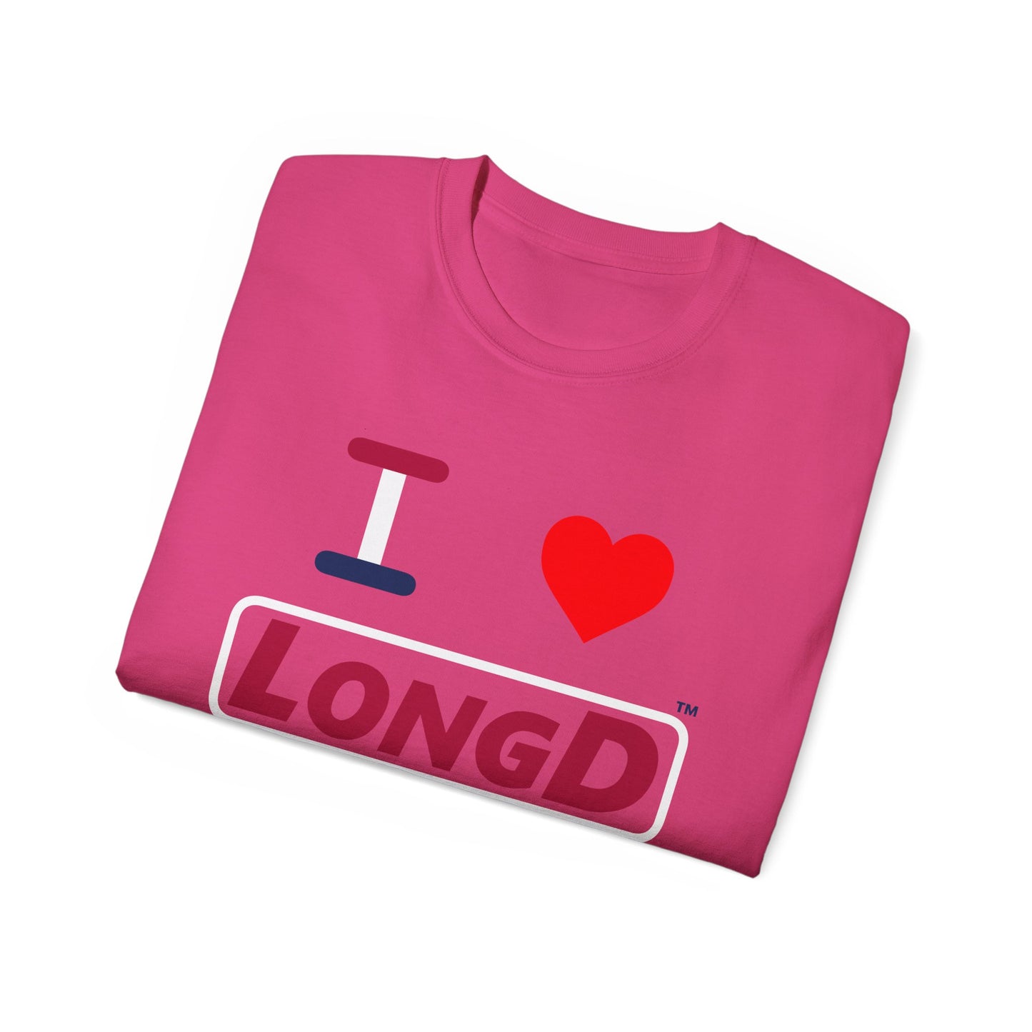 I Luv LongD® Logo Cotton Tee Red, White and Blue positive elements text